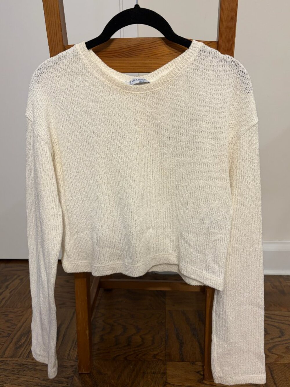 Knit Cropped Cream Sweater